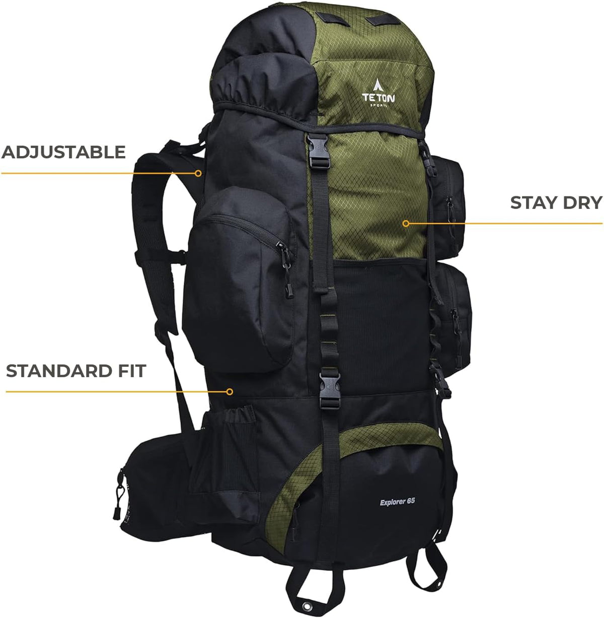 65L Explorer Pack with Rain Cover