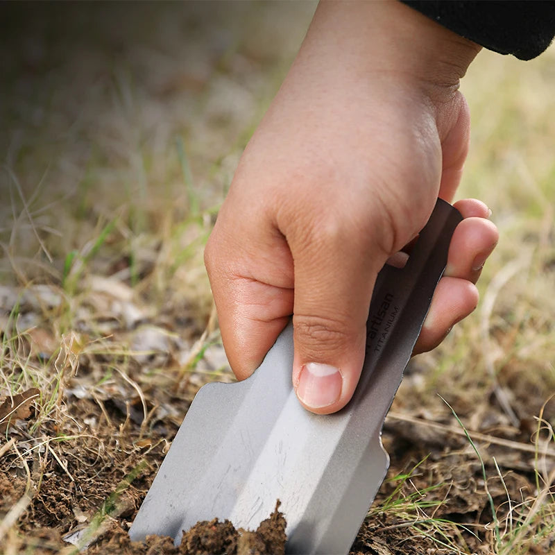 Titanium Corrosion-Resistant Garden Hand Shovel Outdoor Camping Hiking Backpacking Mini Ultralight Portable Trowel