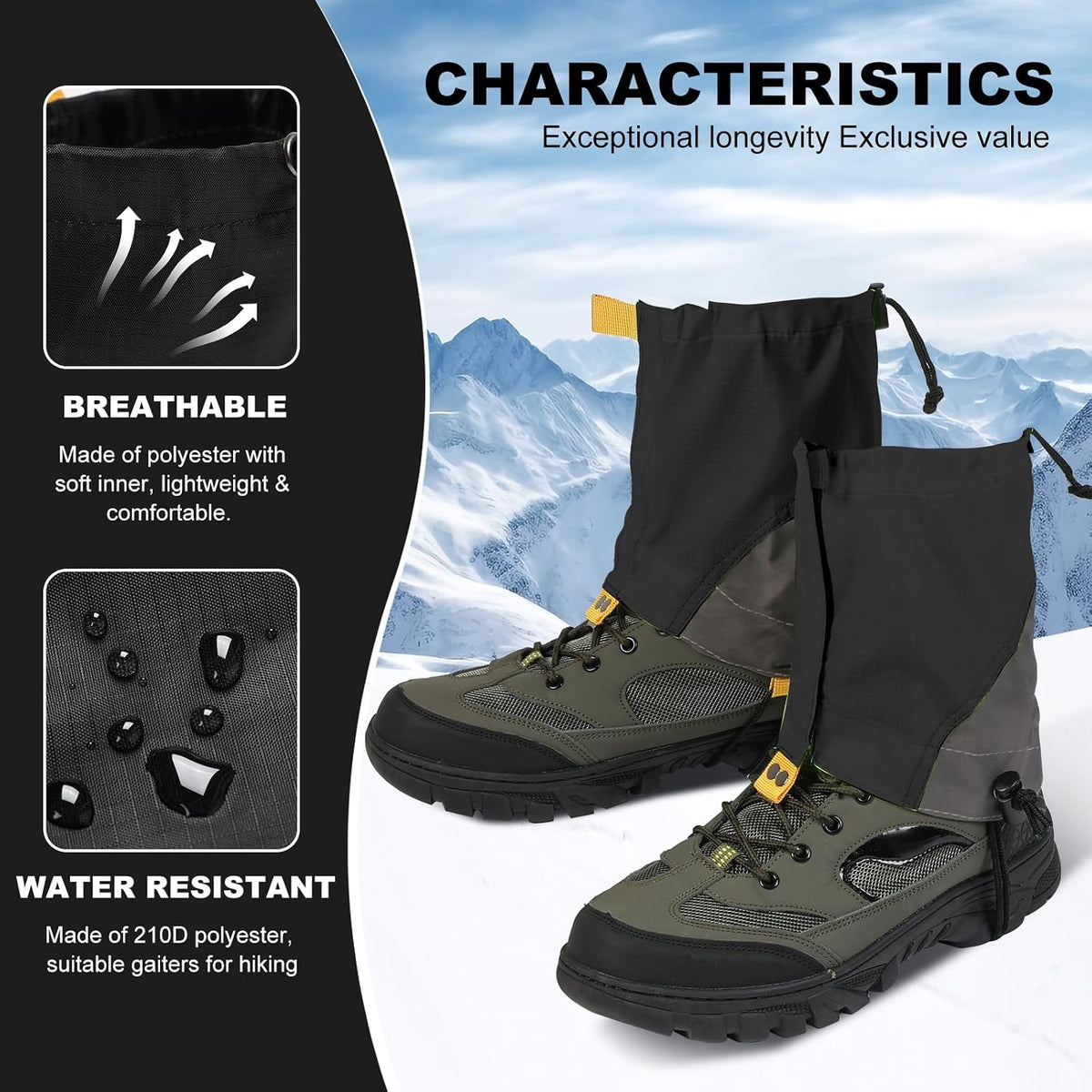 Lightweight Waterproof Hiking Gaiters