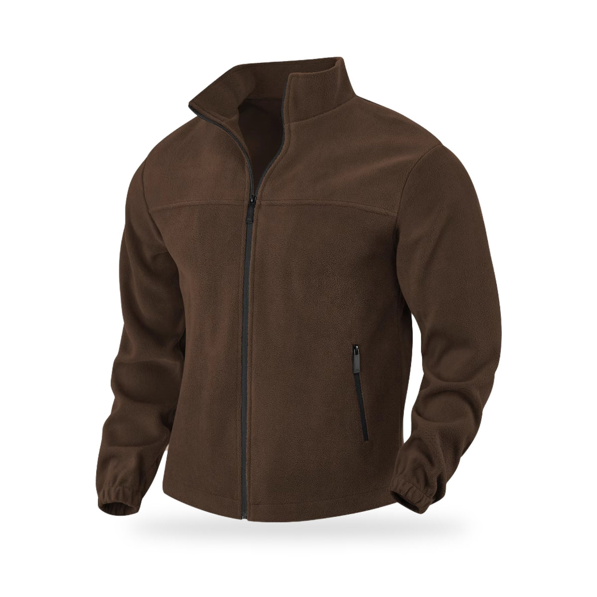 Full-Zip Trail Fleece Jacket in Coffee, photographed on a white background