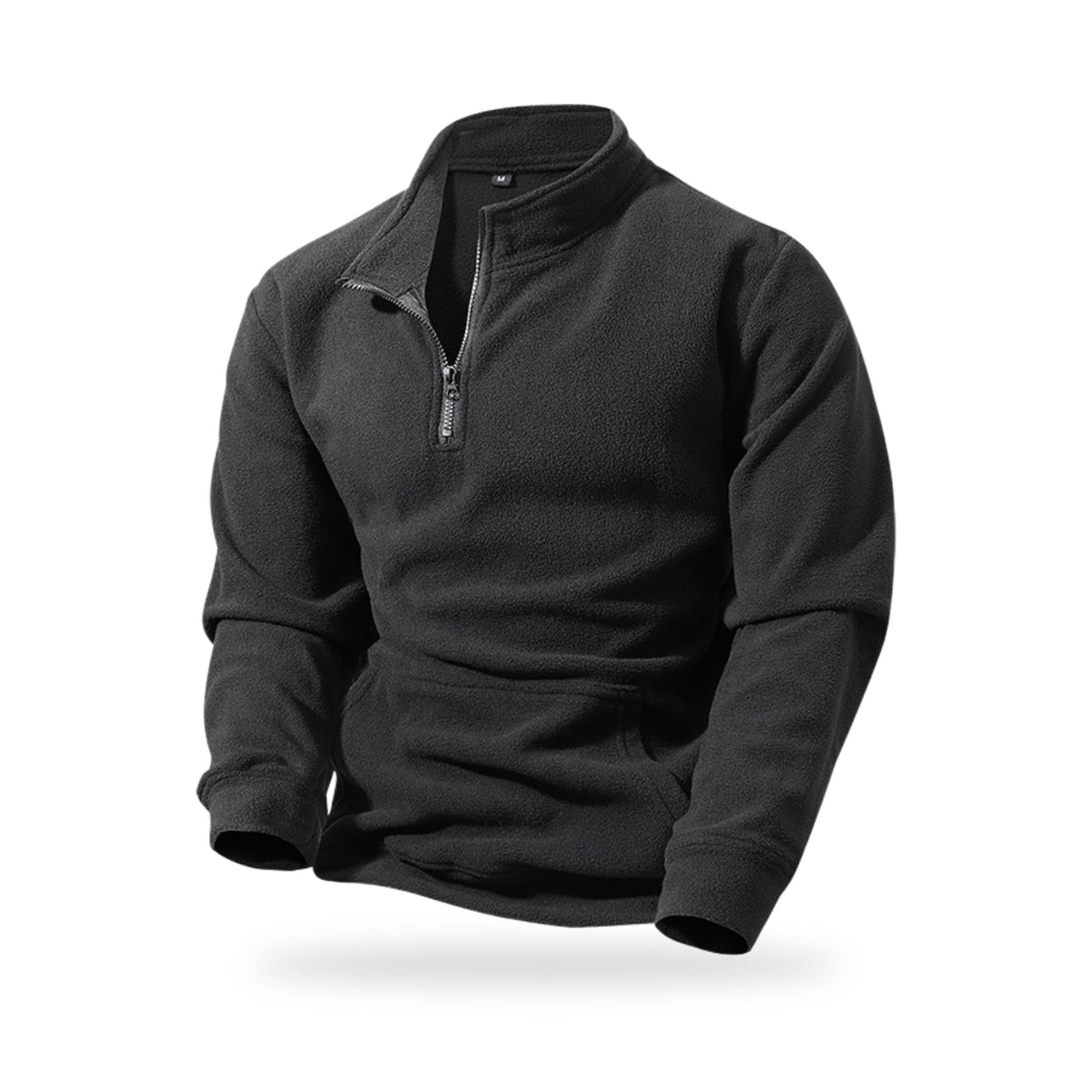 Trail Half-Zip Fleece in Black, photographed on a white background