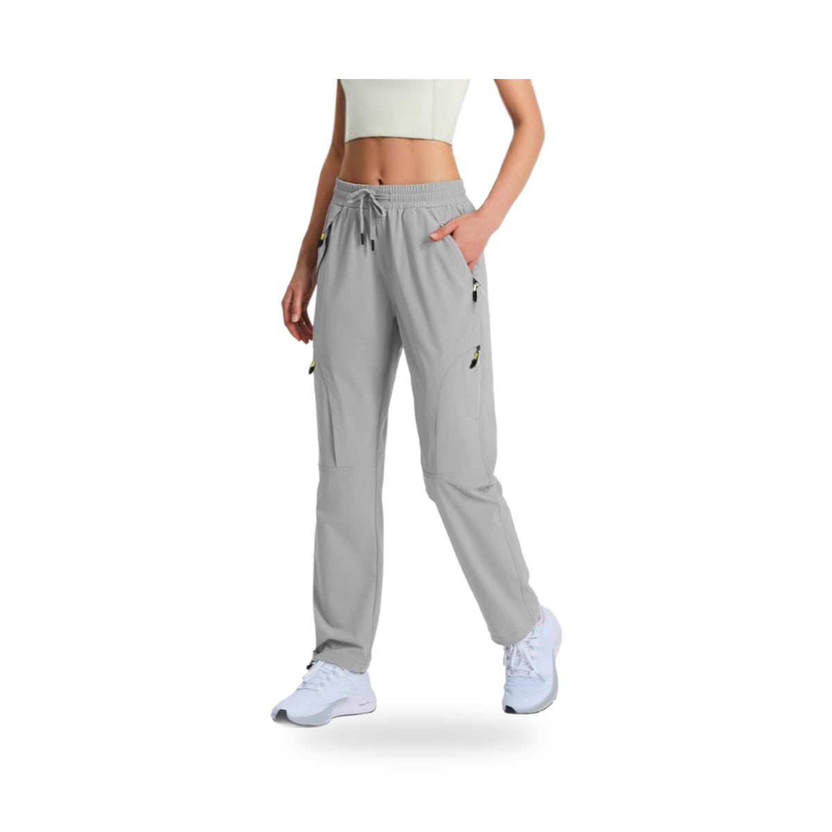 Women’s Drawstring Cargo Trail Pants, alternate view, photographed on a white background
