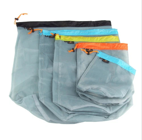 Ultralight mesh drawstring stuff sack