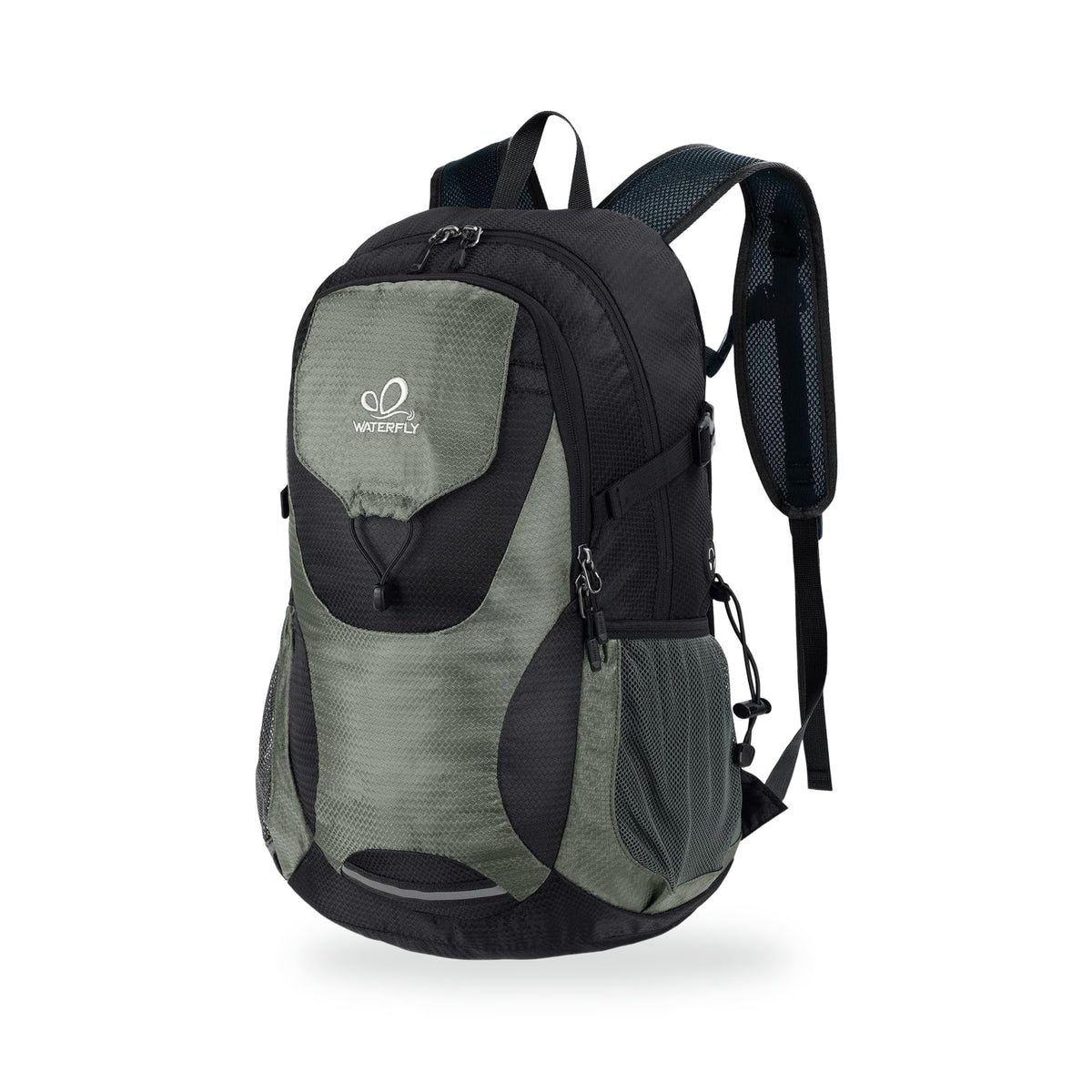 30L Packable Trail Daypack — Black/Grey, photographed on a white background