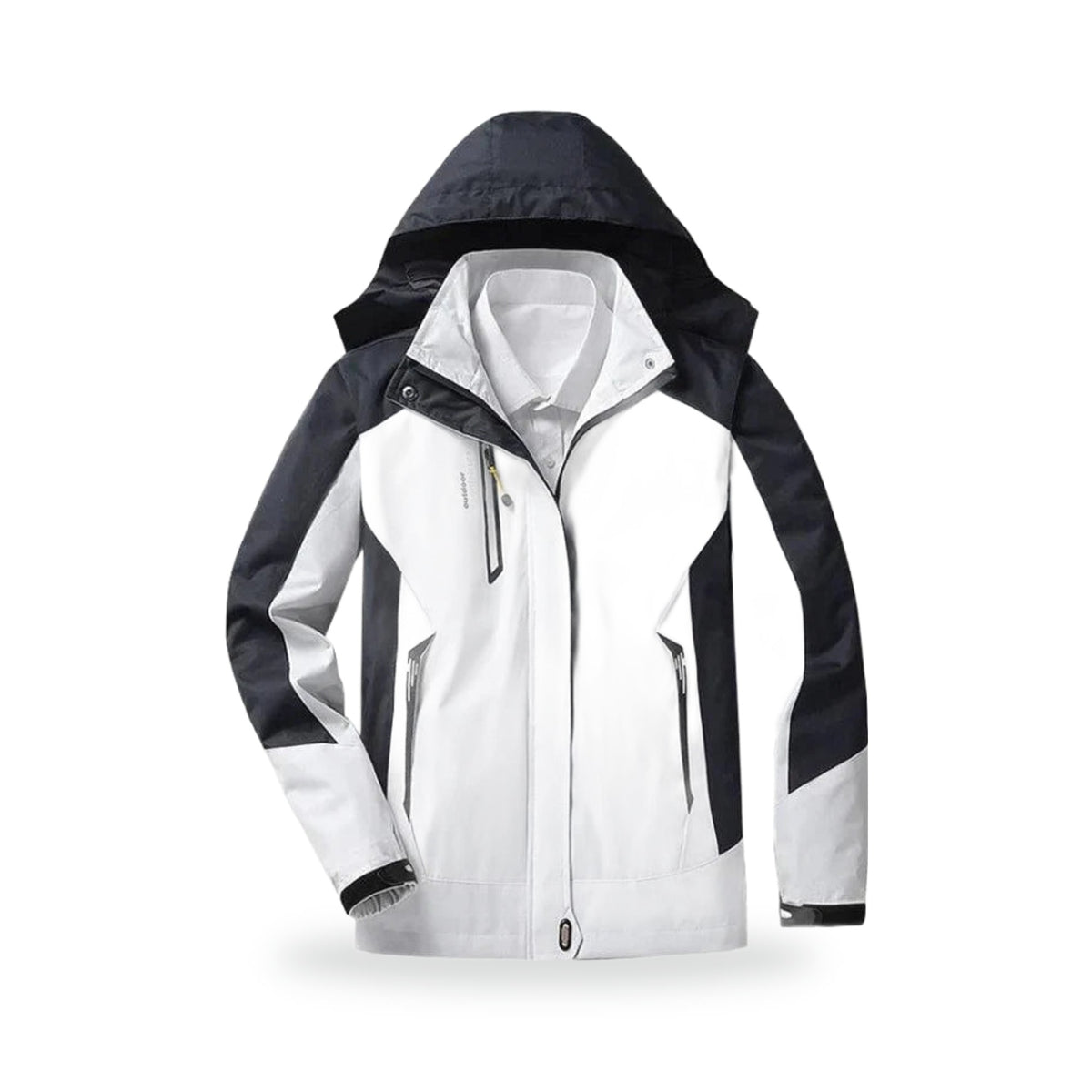 Women's Colourblock Hooded Trail Jacket, photographed on a white background
