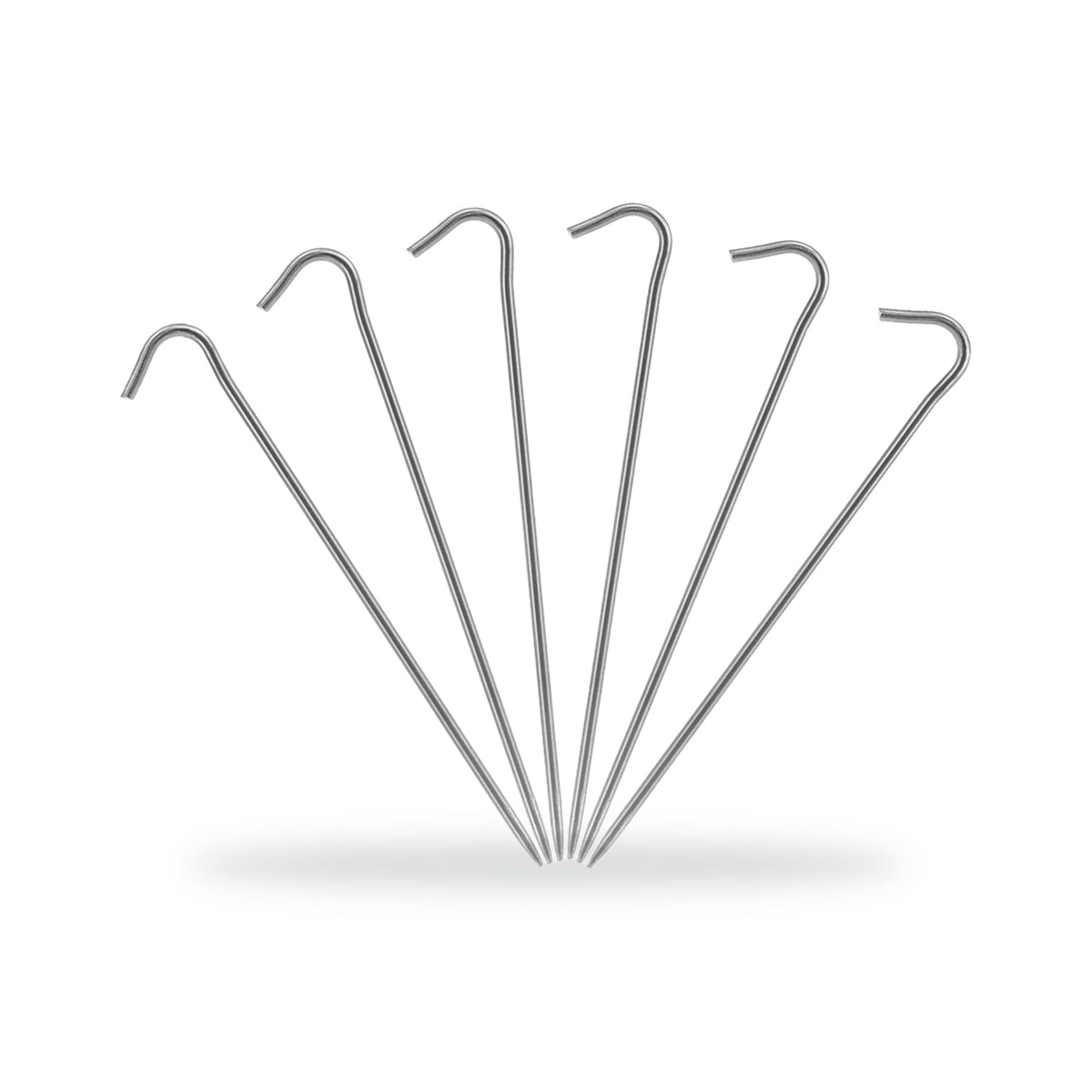 Titanium Tent Stakes — 6/10 Pack, photographed on a white background