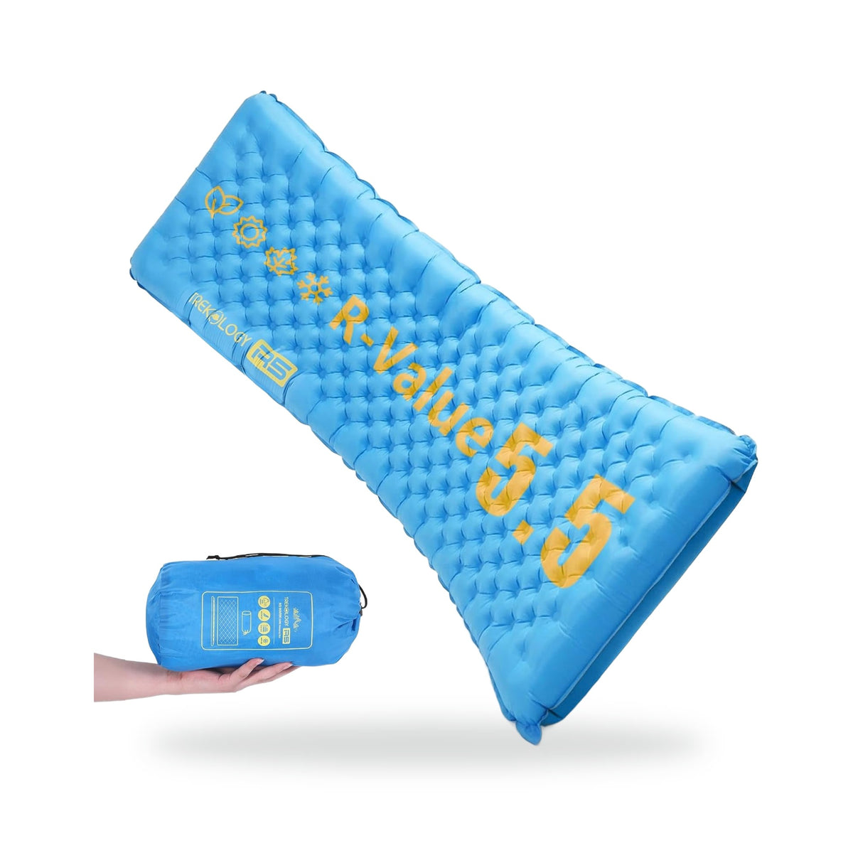 Insulated Rectangular Sleeping Pad — 4 in., photographed on a white background