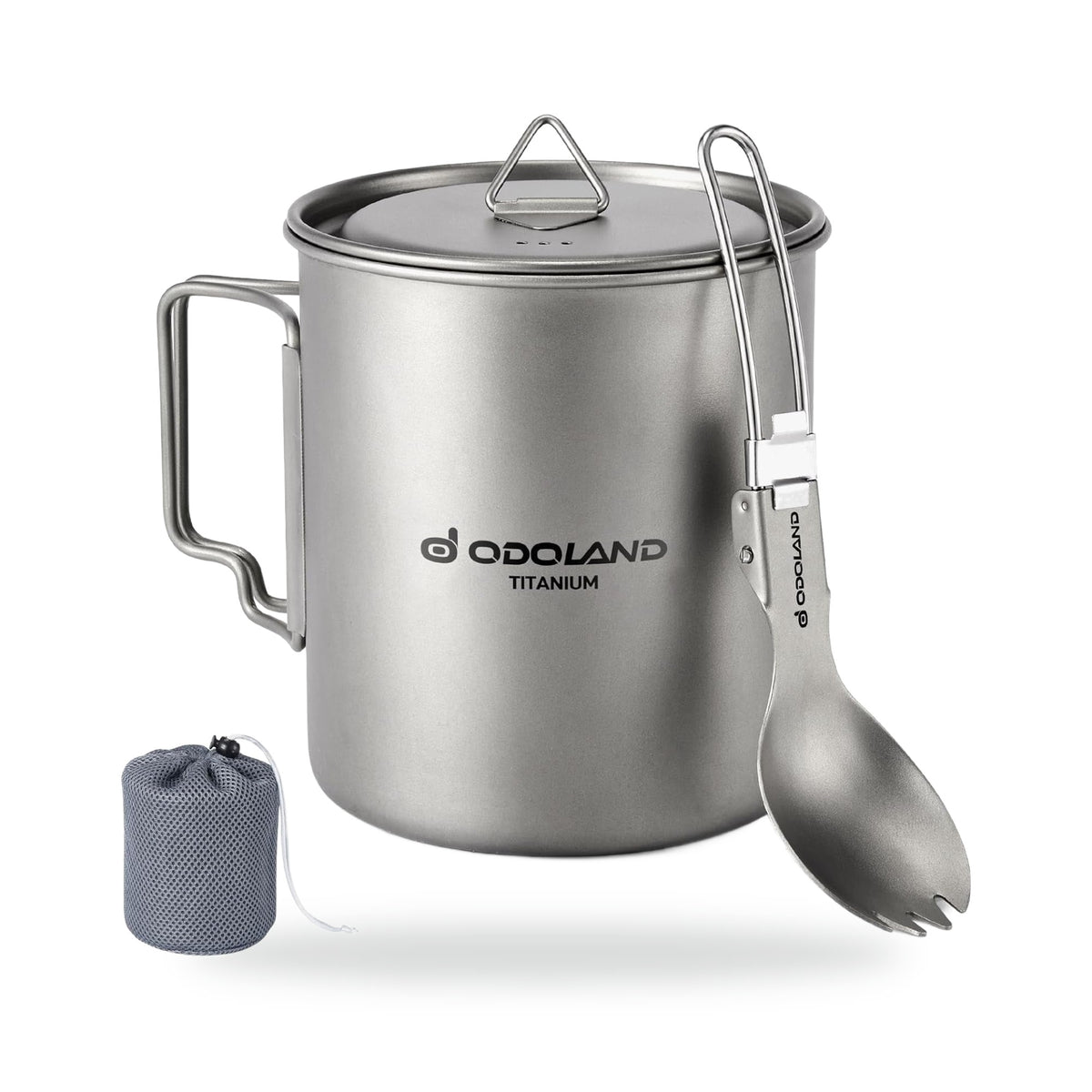 420ml Titanium Pot & Spork Set, photographed on a white background
