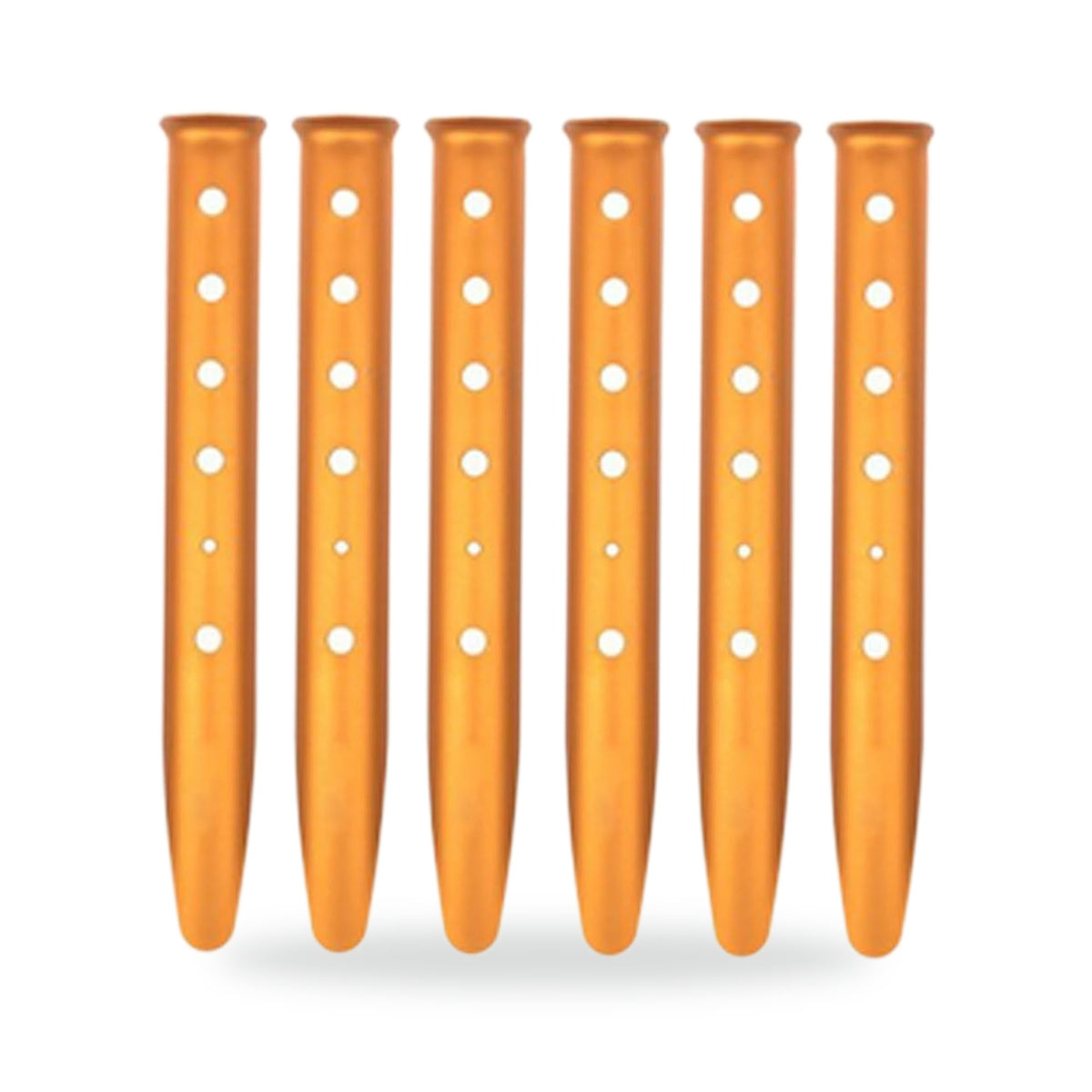 Aluminium Sand & Snow Tent Stakes — 6 Pack, photographed on a white background