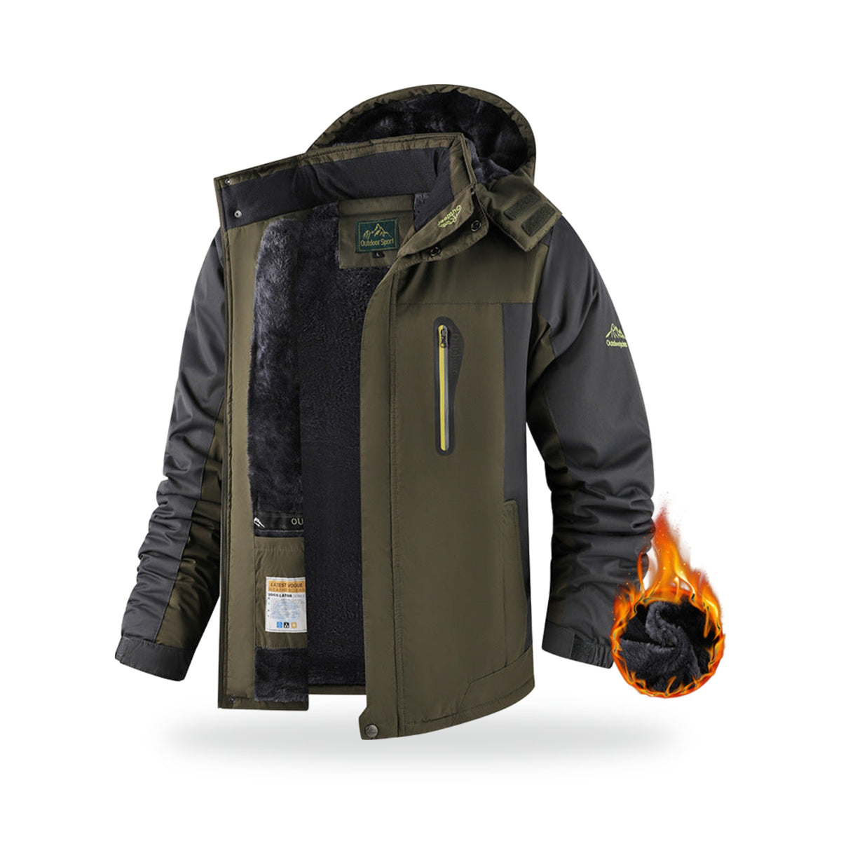 Fleece-Lined Hooded Trail Jacket, photographed on a white background