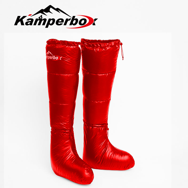 Red insulated camp booties, alternate supplier view