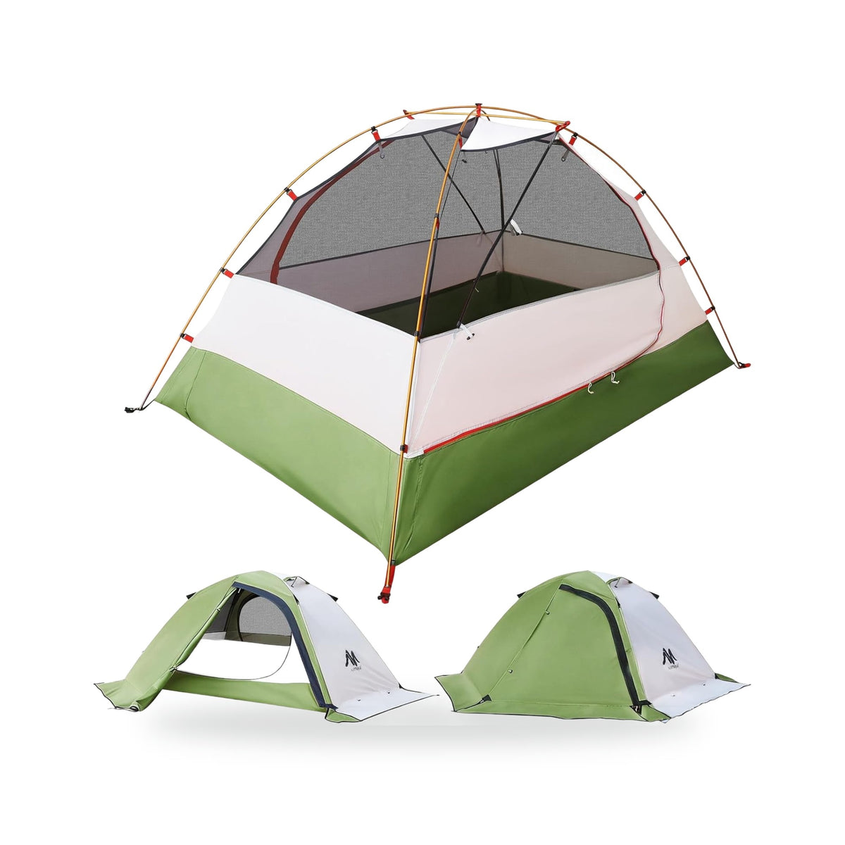 Lightweight Backpacking Tent — 2 Person, pitched, shown on a white background